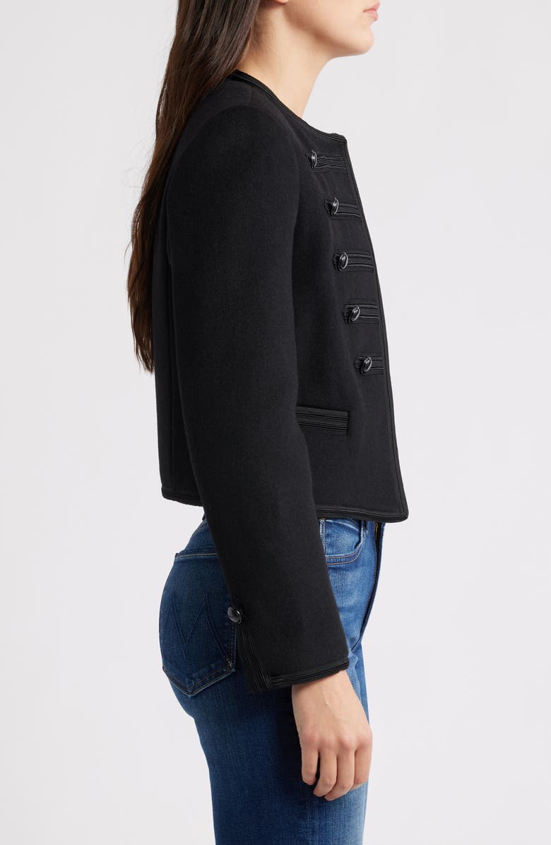 MANGO Christy Wool-Blend Military Jacket, Alternate, color, Black
