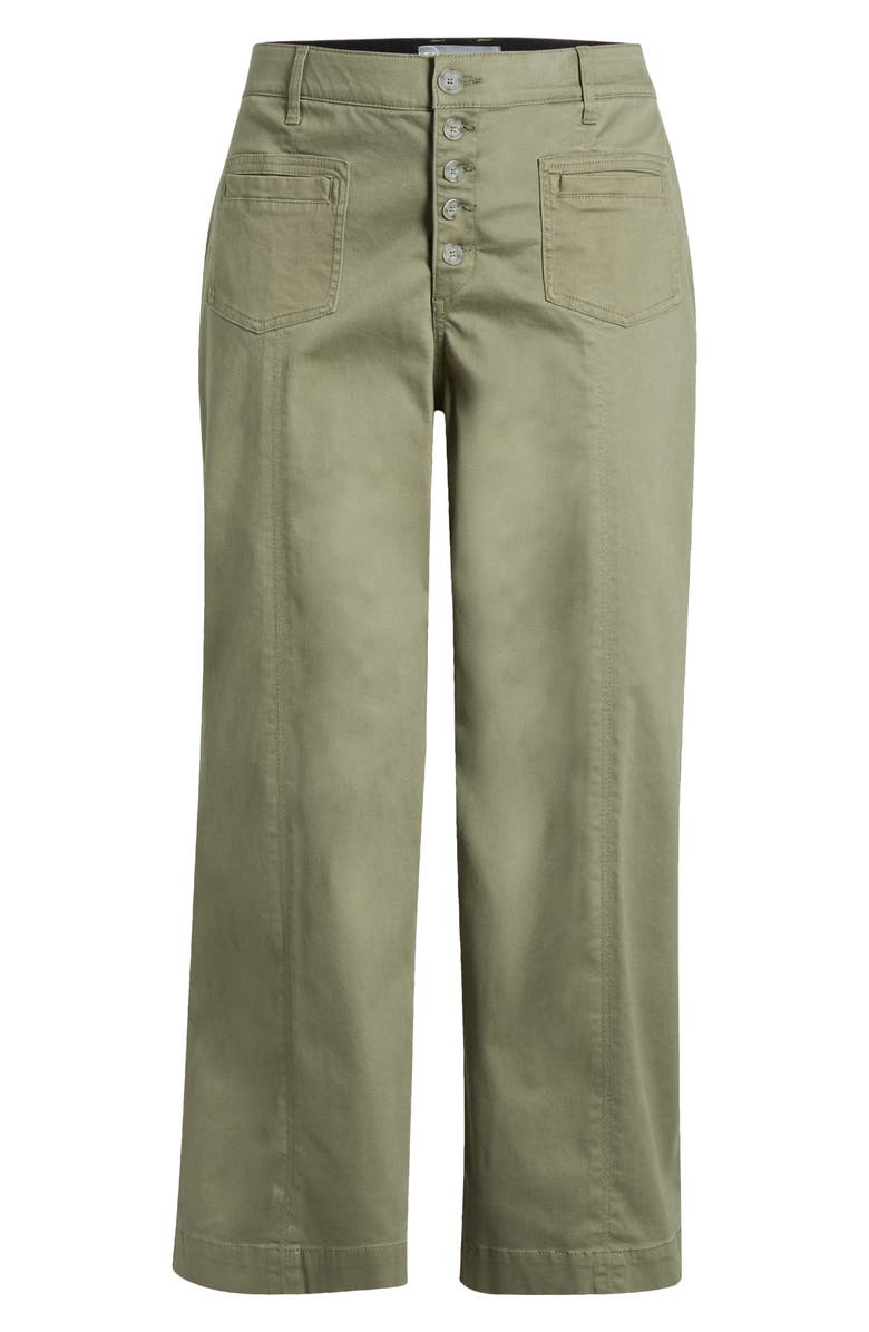 Wit & Wisdom 'Ab'Solution Skyrise Exposed Button Wide Leg Twill Pants, Alternate, color, Lily Pad