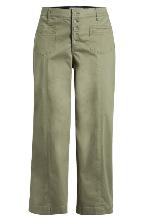 WIT & WISDOM WIT & WISDOM 'AB'SOLUTION SKYRISE EXPOSED BUTTON WIDE LEG TWILL PANTS