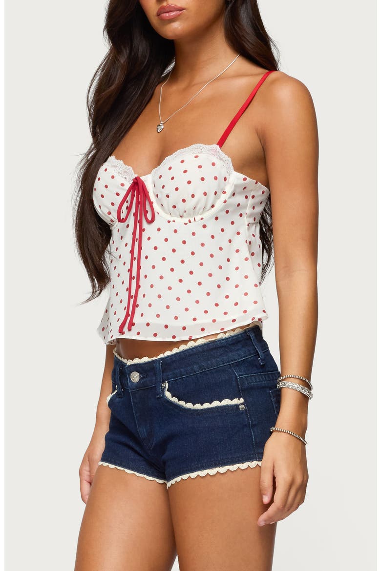Contrast Dot Camisole, Alternate, color, CREAM-AND-RED