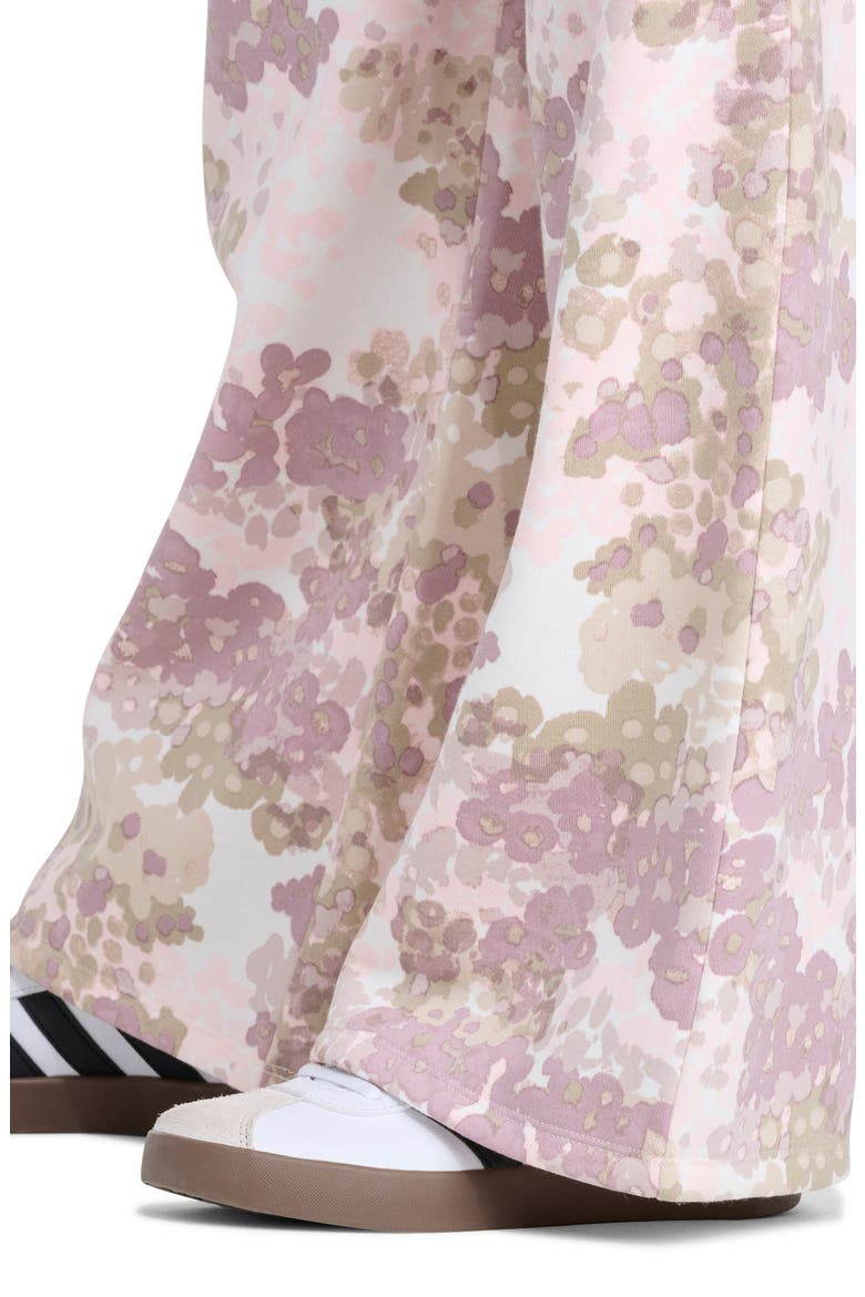 Kids' Allover Print Fleece Wide Leg Pants, Alternate, color, MEDIUM DARK PINK