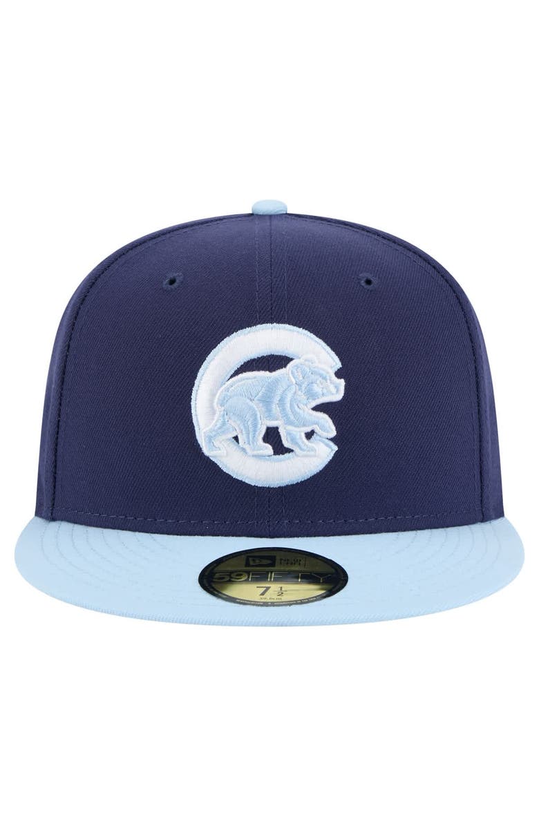 New Era Men's New Era Navy/Light Blue Chicago Cubs Color Pack 2-Tone 59FIFTY Fitted Hat, Alternate, color, 