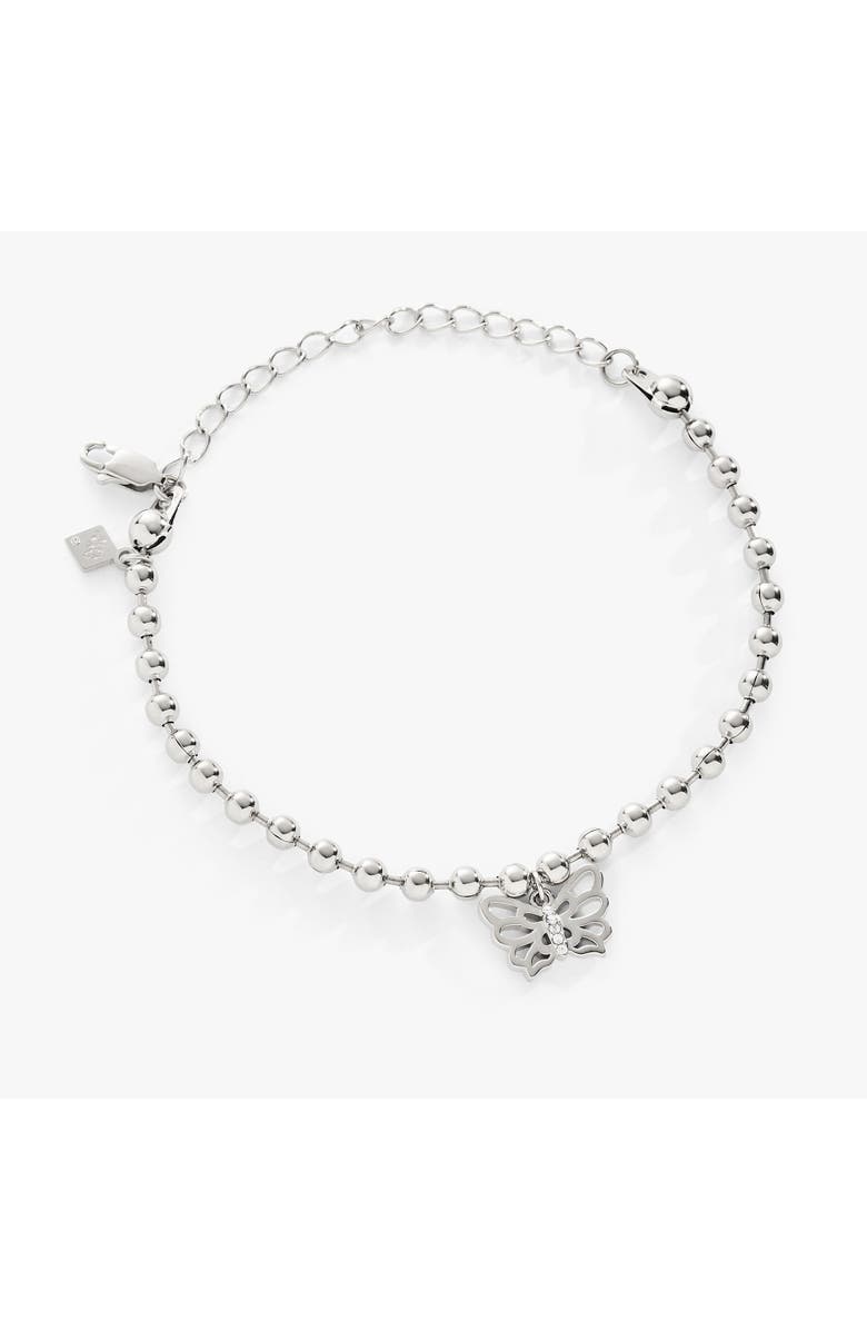 Alex and Ani Butterfly Ball Chain Bracelet, Main, color, Silver