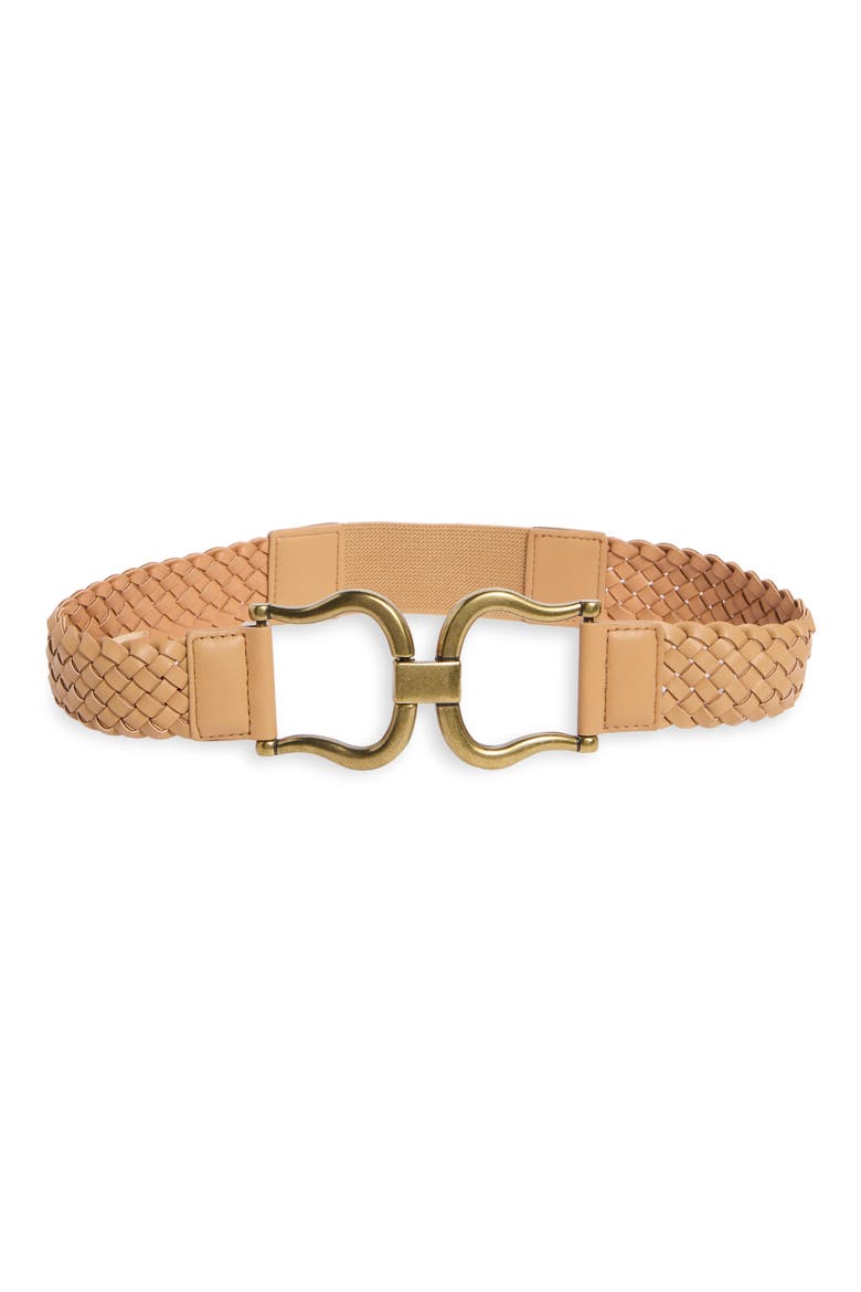 Braided Interlock Buckle Belt, Main, color, NATURAL