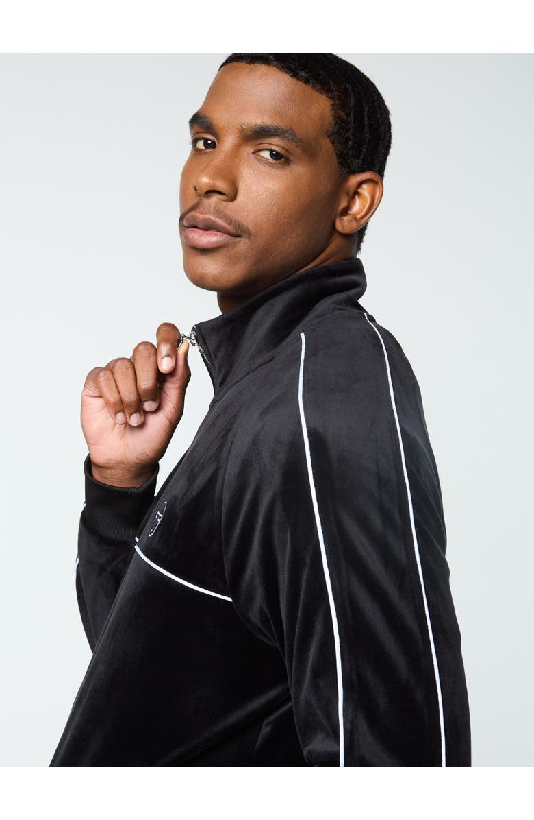 Sergio Tacchini Lioni Velour Track Jacket, Alternate, color, Black Beauty