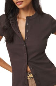Reformation Raelynn Stretch Organic Cotton Rib Top