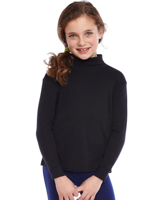 Leveret Kids Turtleneck, 100% Cotton, Solid Colors In Black