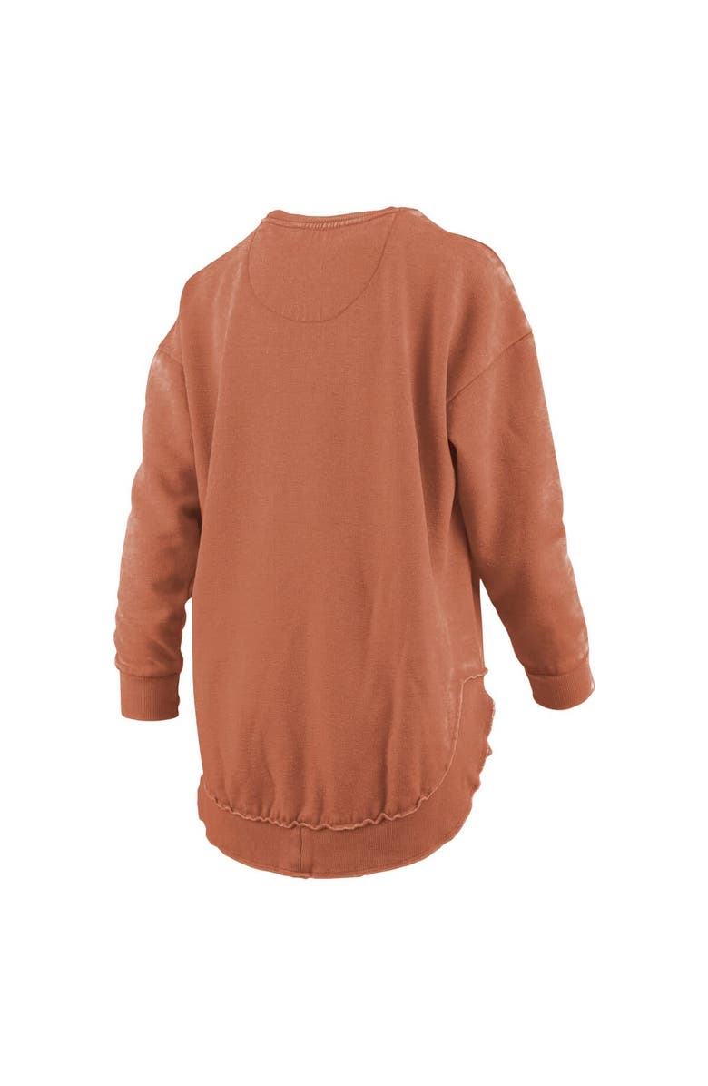 PRESSBOX Women's Pressbox  Texas Orange Texas Longhorns Melange Poncho Vintage Fleece Long Sleeve Pullover Sweatshirt, Alternate, color, Burnt Orange
