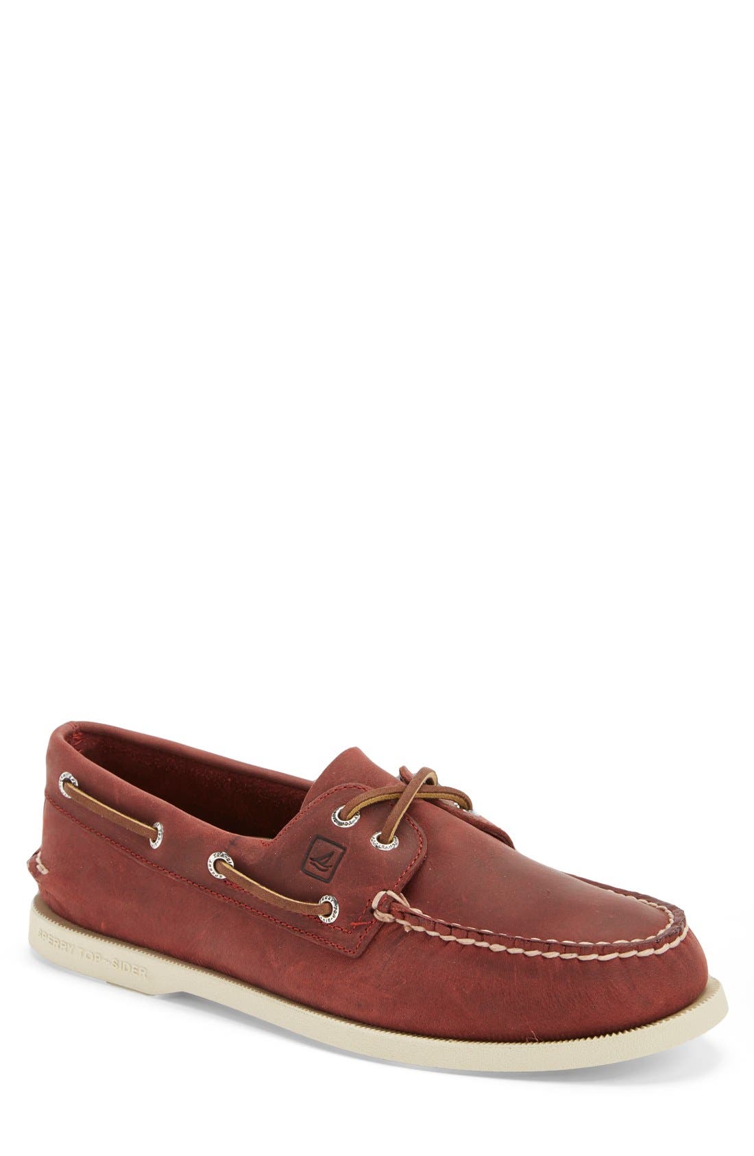 Sperry 'Authentic Original' Boat Shoe, Main, color, BURGUNDY LEATHER