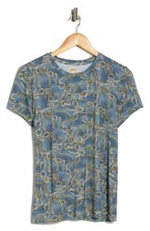 L'AGENCE Ressi Chain Print Short Sleeve Top