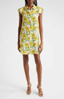 Jem Floral Flutter Sleeve Mini Shirtdress