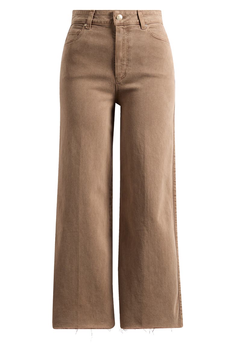 Anessa Raw Hem High Waist Wide Leg Jeans, Alternate, color, VINTAGE CANEWOOD