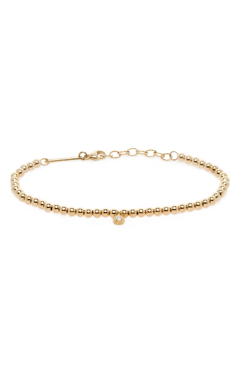 Zoë Chicco Bezel Diamond Beaded Bracelet, Main, color, 