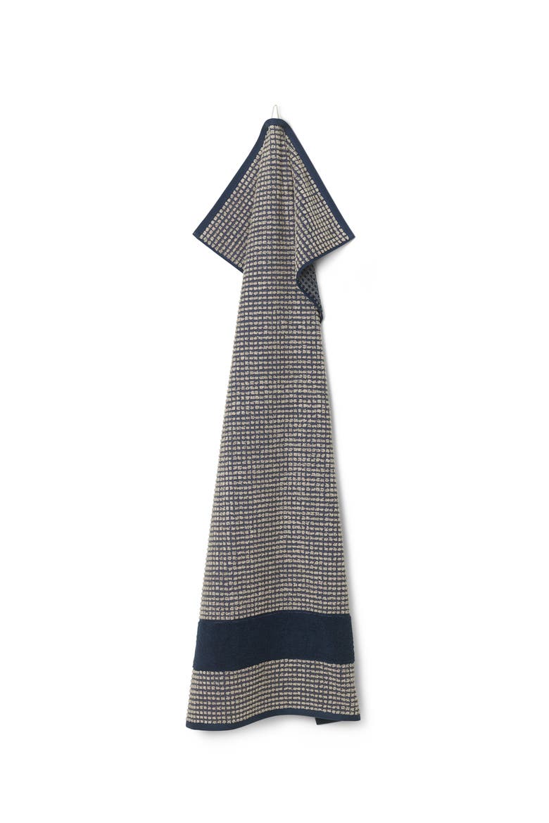 JUNA Check Bath Sheet, Alternate, color, Dark Blue/Sand