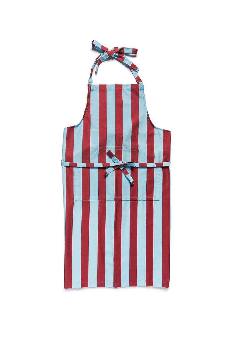 La DoubleJ Apron With Pocket Riga Bordeaux - Azzurro, Main, color, 