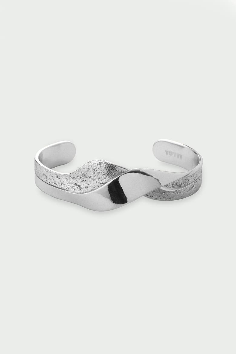 Wave Bangle, Main, color, Silver