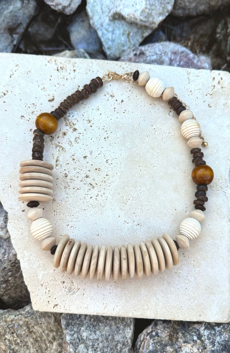 Adornia Mixed Wooden Bead Necklace, Alternate, color, 