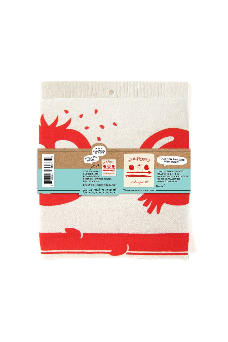 DC Flag Dish Towel + Sponge Cloth Gift Set, Alternate, color, Red