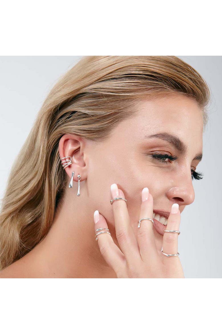 Drop Studs, Alternate, color, Sterling Silver