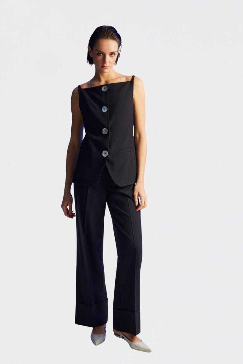 Vest with Straps, Alternate, color, Black