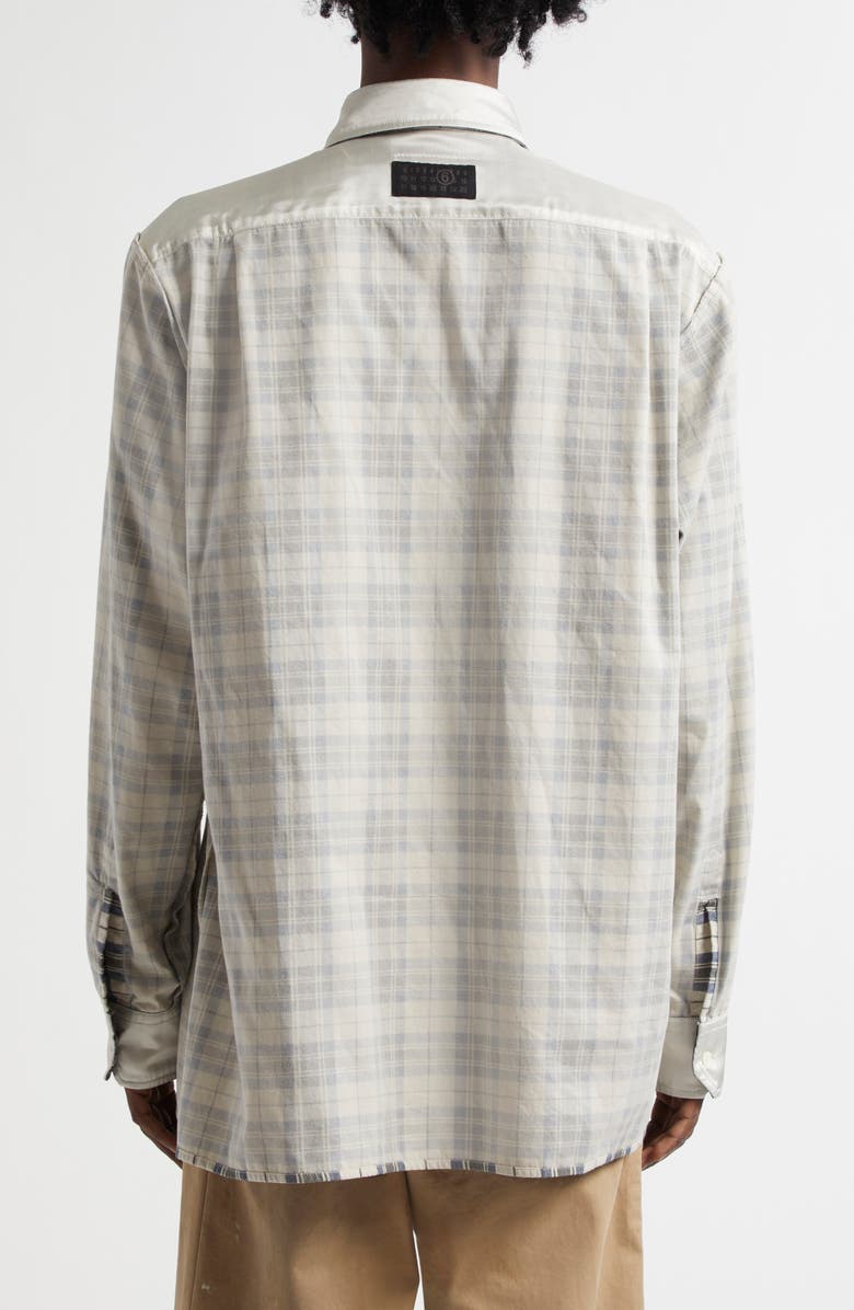 MM6 Maison Margiela Reversible Plaid Button-Up Shirt, Alternate, color, Black/ White