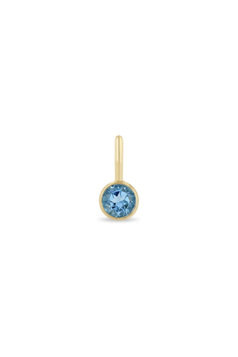 Bezel Set Aquamarine Charm, Main, color, YELLOW GOLD