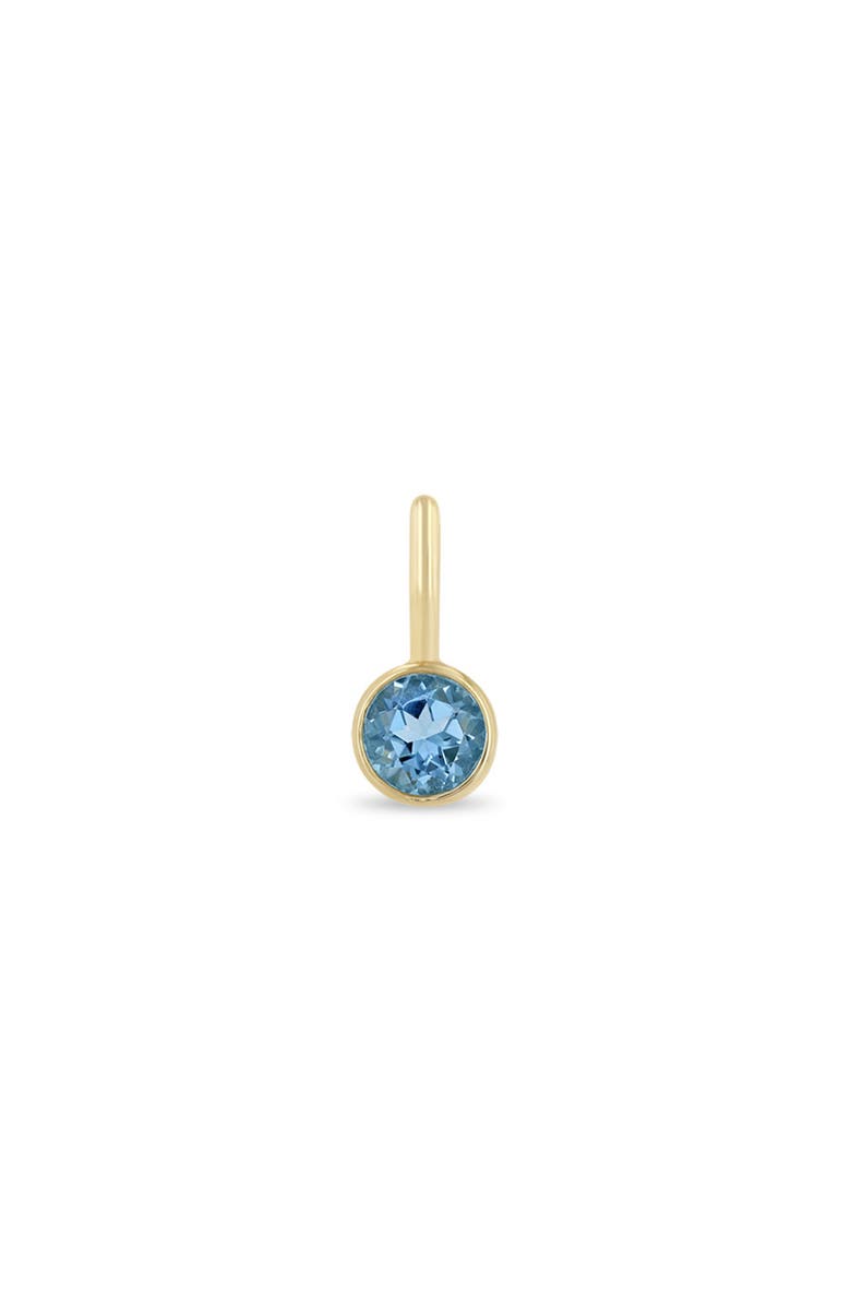 Zoë Chicco Bezel Set Aquamarine Charm, Main, color, Yellow Gold