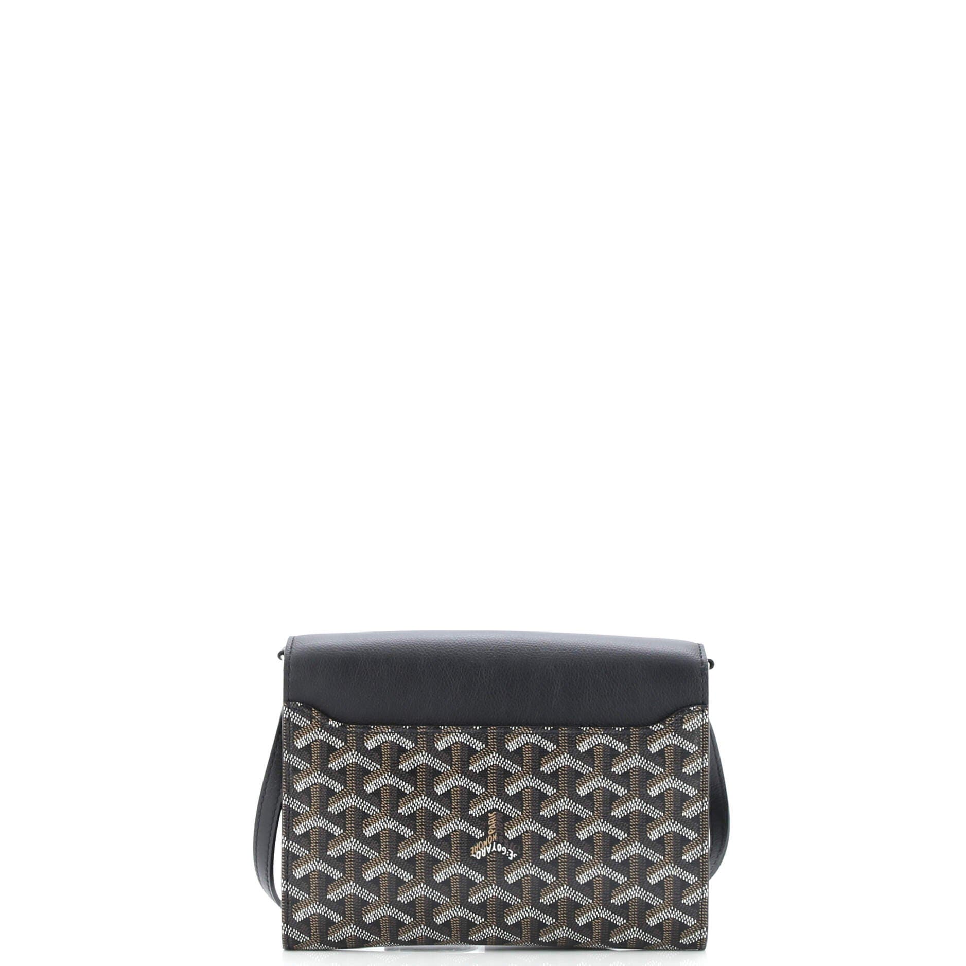 Pre-Owned Goyard Chypre Wallet on Strap Coated Canvas with Leather, Alternate, color, 