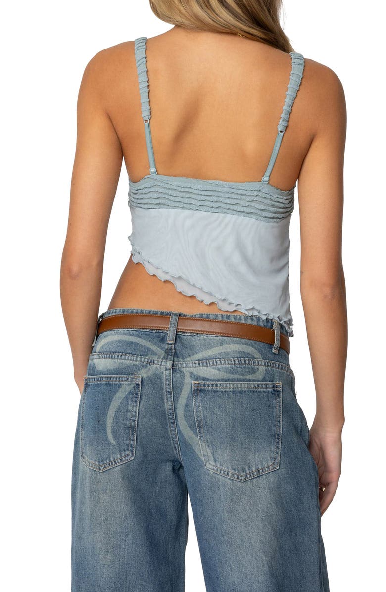 EDIKTED Asymmetric Ruffle Camisole, Alternate, color, Light-Blue