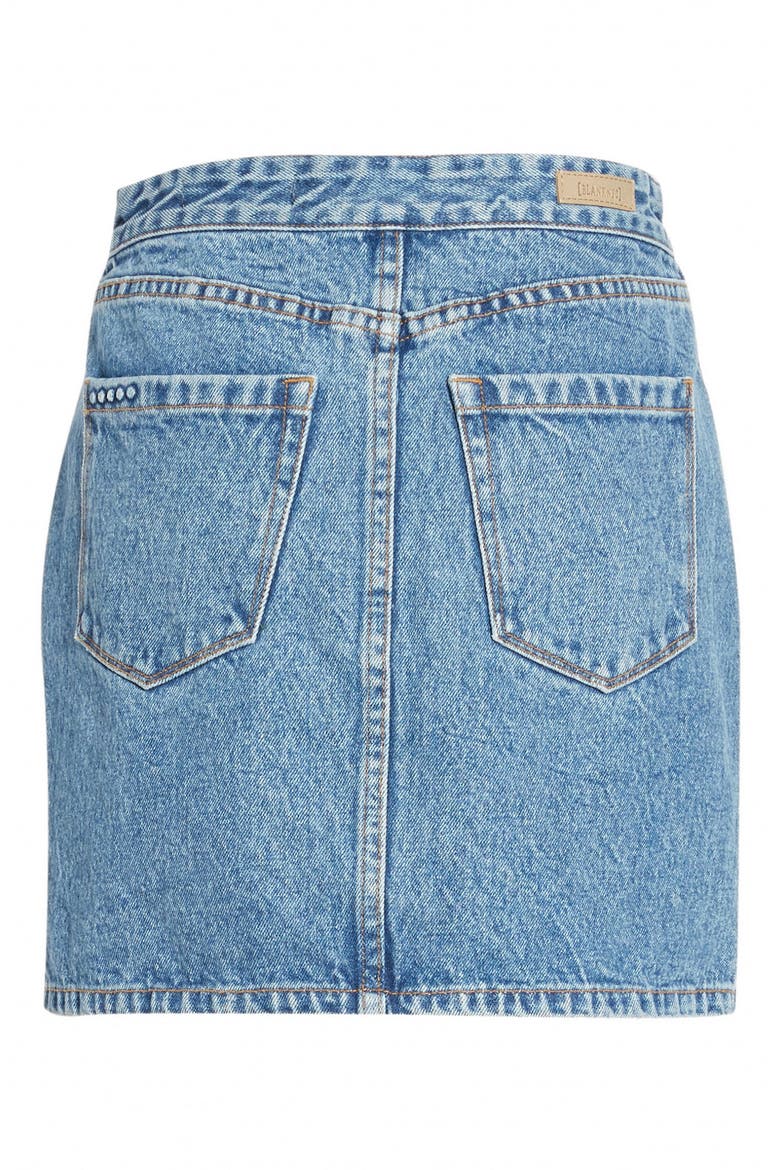 Zip Detail Denim Miniskirt, Alternate, color, LONDON GIRL