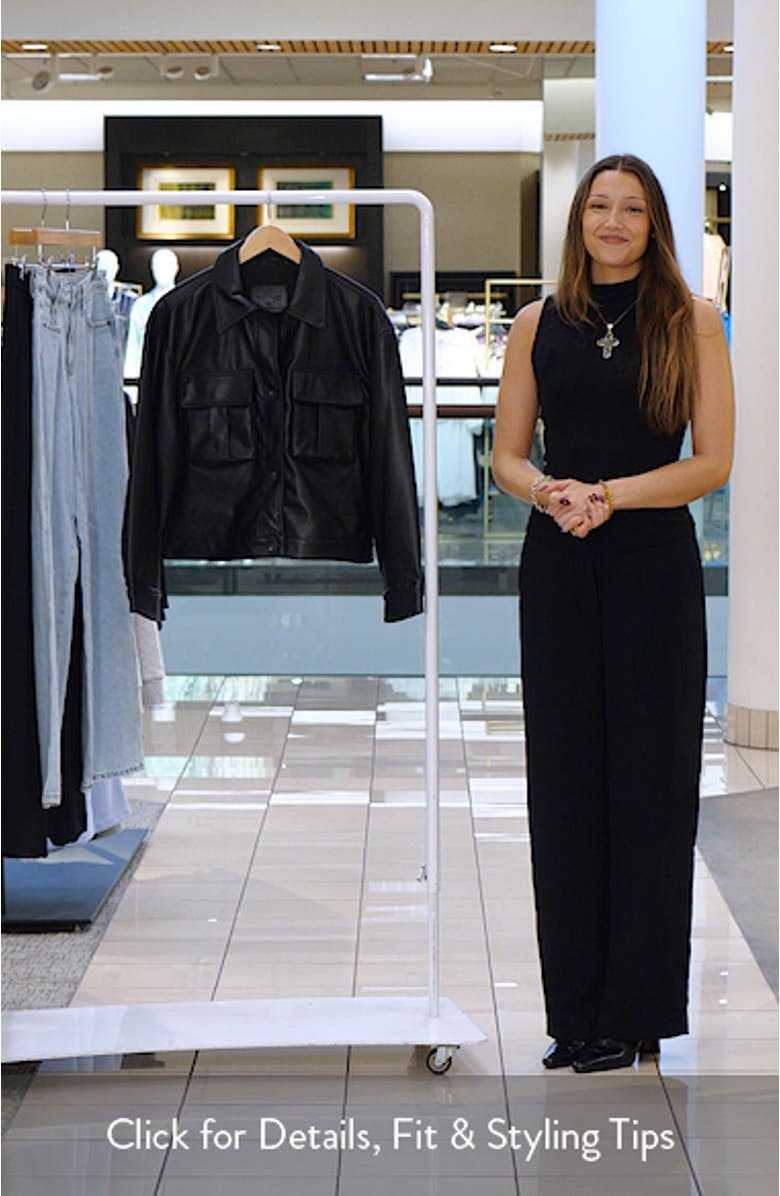 Faux Leather Shirt Jacket, sales video thumbnail