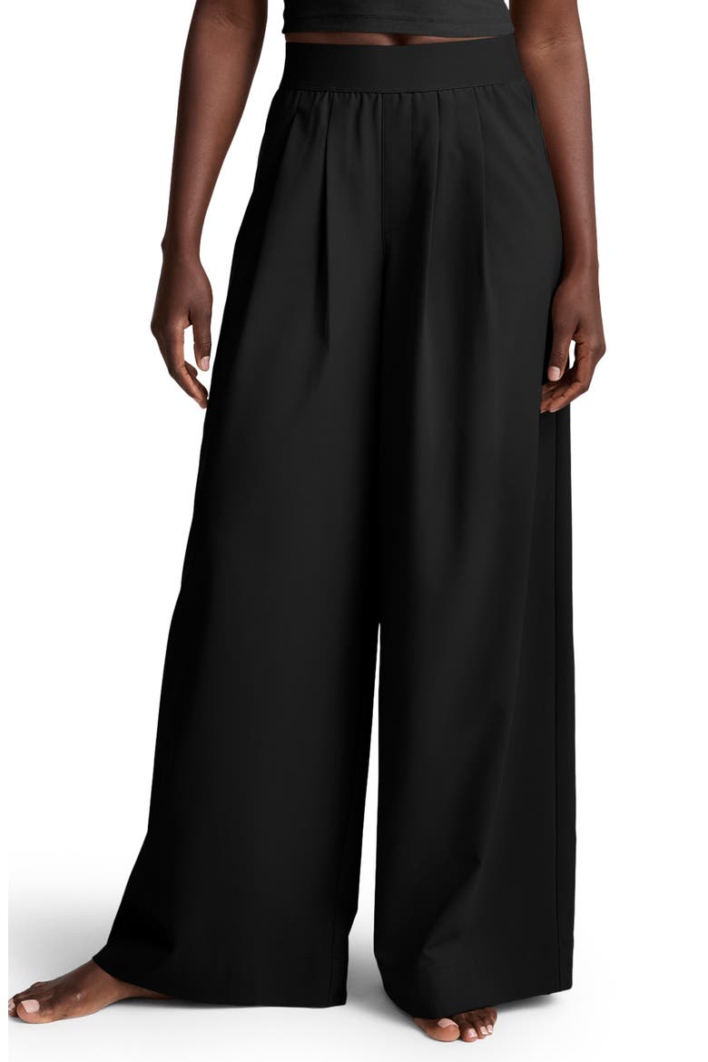 Pleated Wide Leg Pants, Main, color, BLACK