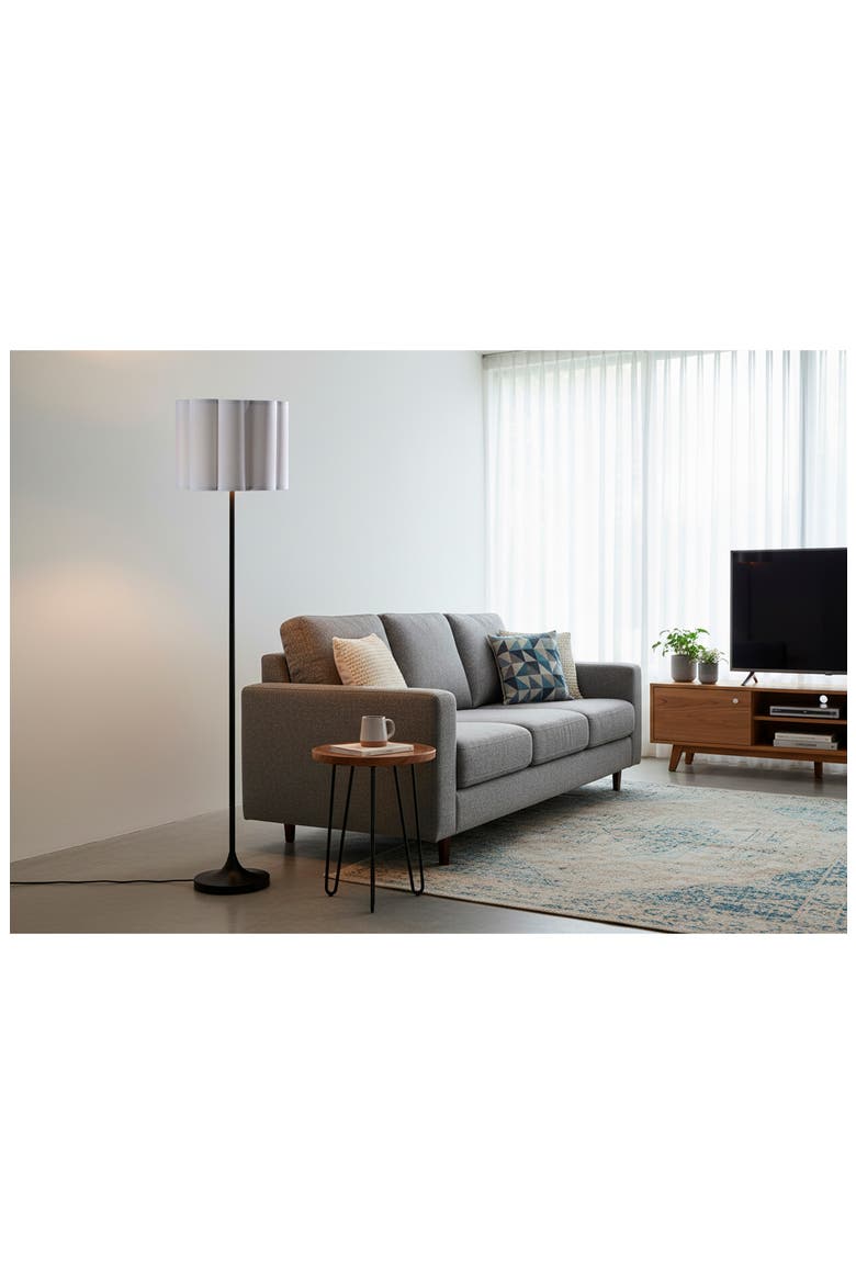Elodie Floor Lamp, Alternate, color, BLACK