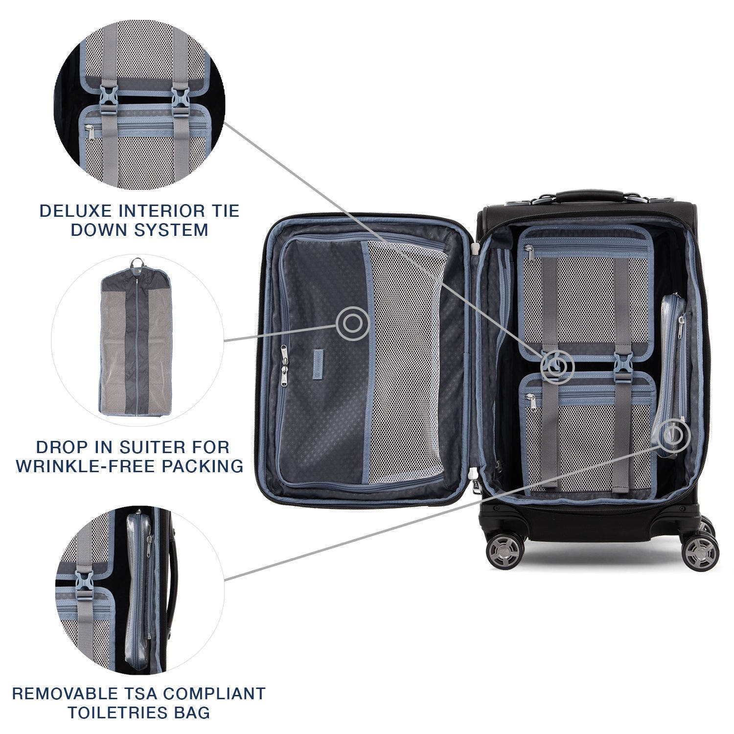 TRAVELPRO Platinum Elite Softside Expandable Carry-On 21-Inch Luggage, Alternate, color, Shadow Black
