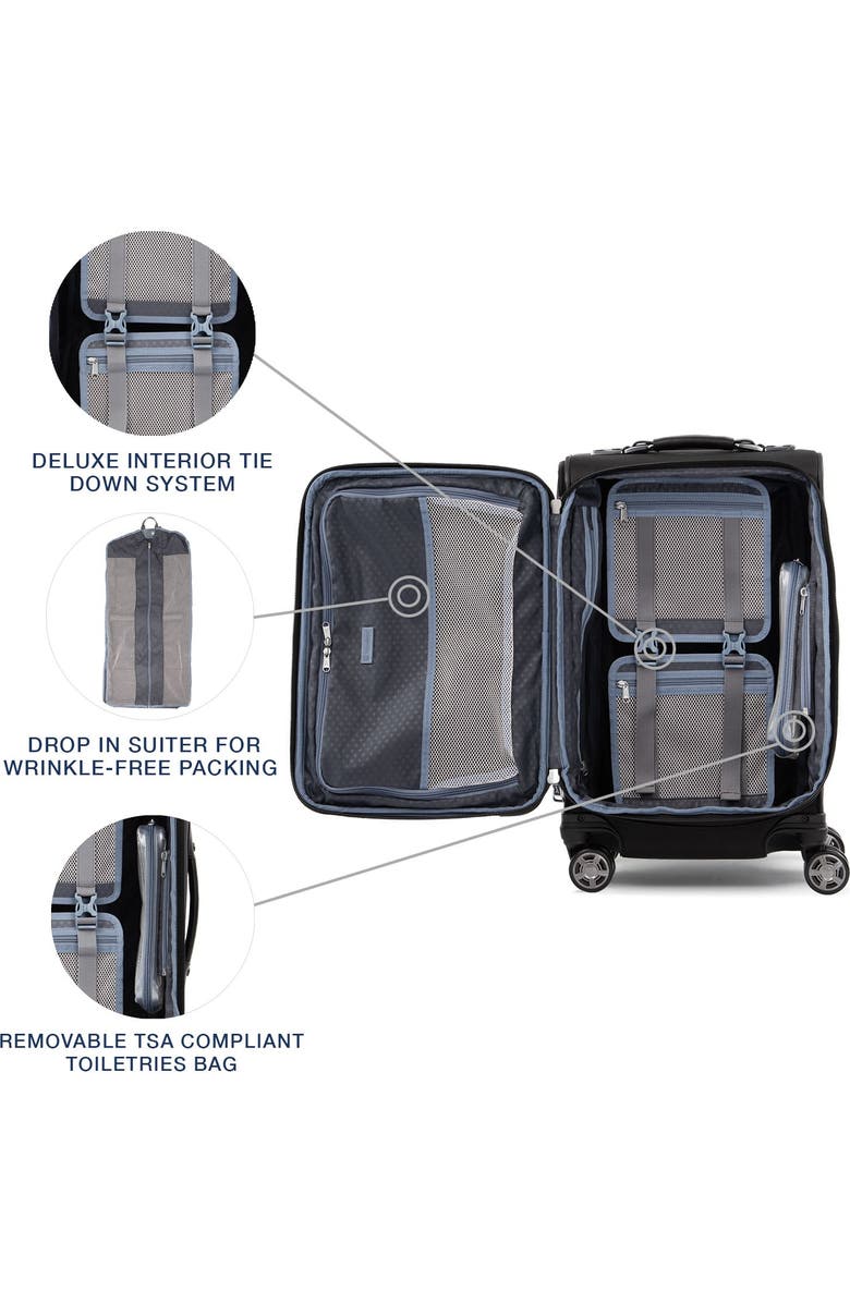 TRAVELPRO Platinum Elite Softside Expandable Carry-On 21-Inch Luggage, Alternate, color, Shadow Black