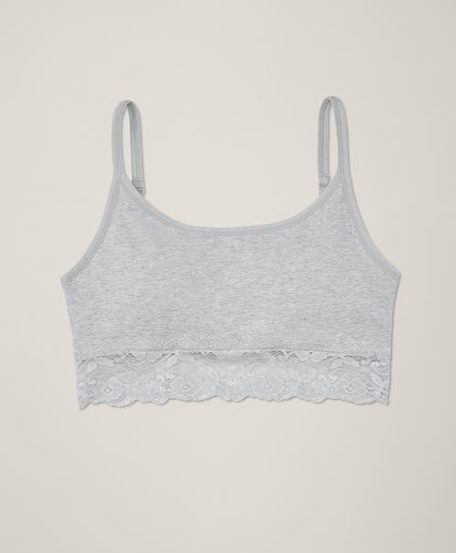 Pact Organic Cotton Lace Smooth Cup Bralette In Gray