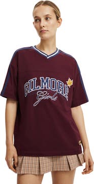 Cotton On Women's Lcn V Neck Retro Graphic Boxy Tee