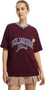 Cotton On Women's Lcn V Neck Retro Graphic Boxy Tee