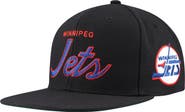 Mitchell & Ness Men's Mitchell & Ness Black Winnipeg Jets Core Team Script 2.0 Snapback Hat