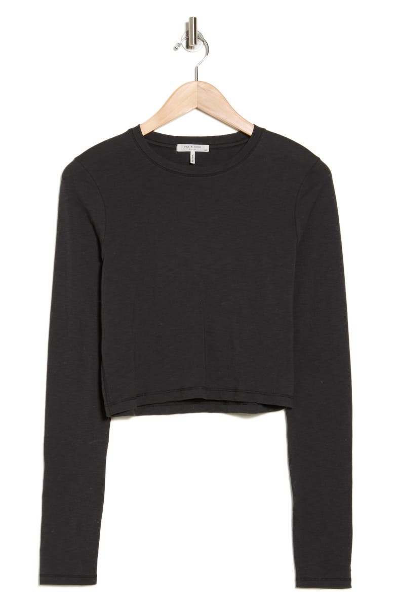 rag & bone Long Sleeve Crop Slubbed T-Shirt, Alternate, color, 