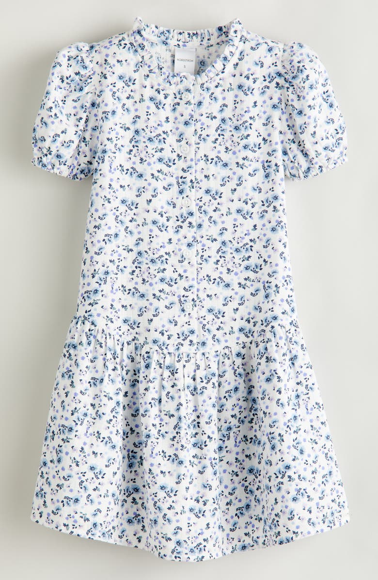 Nordstrom Kids' Floral Puff Sleeve Cotton Dress, Main, color, 