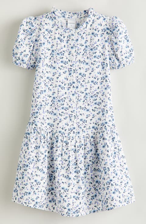 Kids' Floral Puff Sleeve Cotton Dress (Toddler, Little Kid & Big Kid)