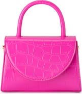 Olga Berg Nadia Croc Embossed Faux Leather Top Handle Bag