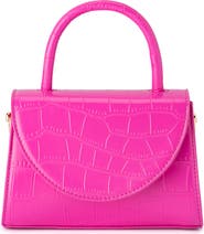 Olga Berg Nadia Croc Embossed Faux Leather Top Handle Bag