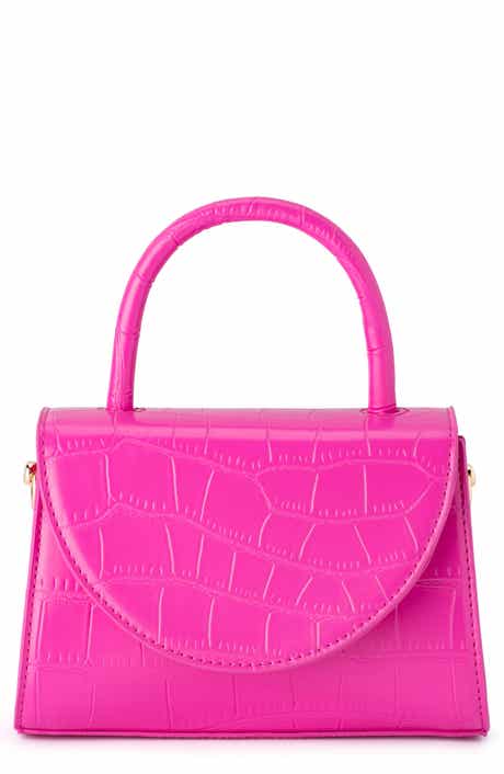 Olga Berg Nadia Croc Embossed Faux Leather Top Handle Bag