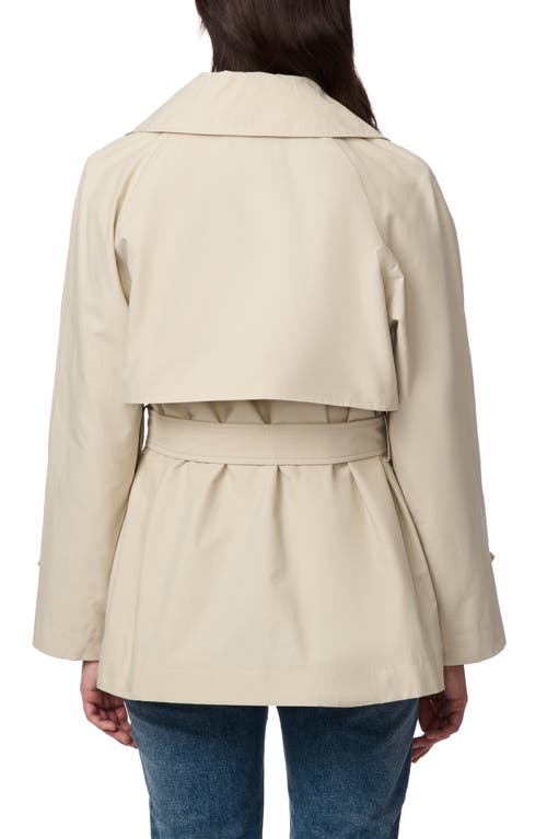 Bernardo Short Belted Trench Coat In Bone Cloud