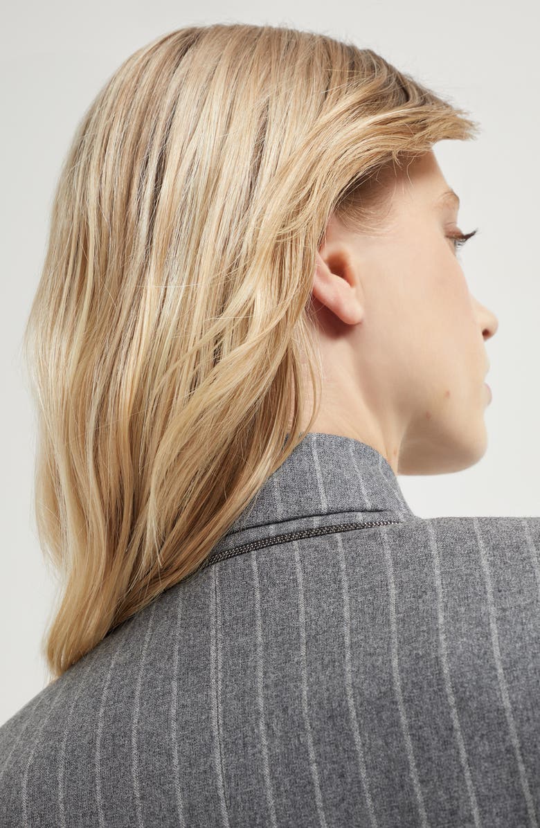 Brunello Cucinelli Moulinè chalk stripe blazer, Alternate, color,