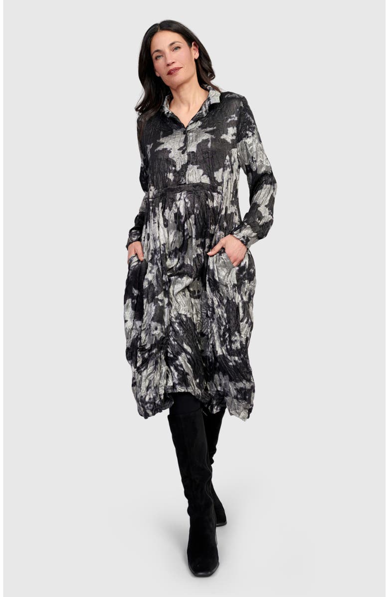 Alembika Chroma Babydoll Shirtdress, Main, color, Silver