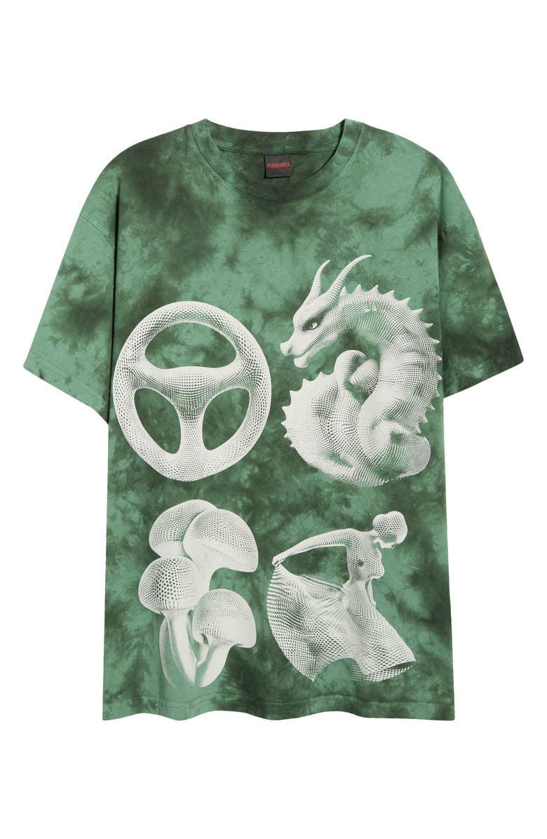 PLEASURES Disfunction Graphic T-Shirt, Main, color, Green Dye