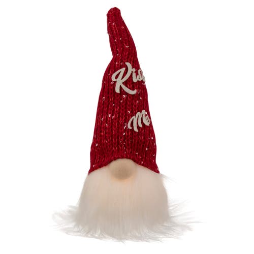 Northlight 11.5" Lighted Knit 'kiss Me' Hat Valentine's Day Gnome In Red